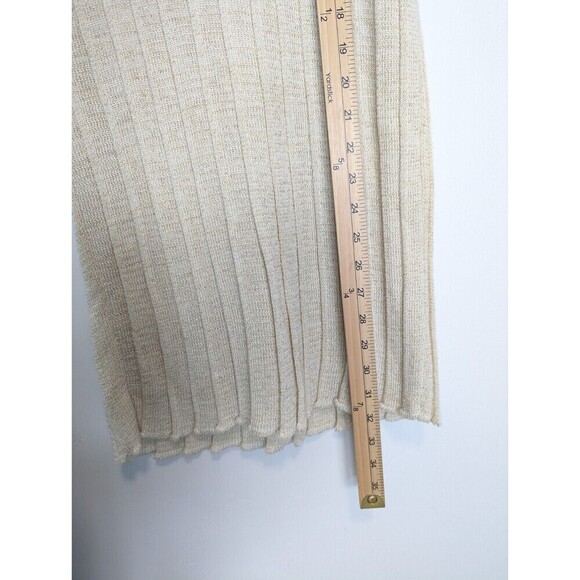 Sweater Project Dress Womens Large Ivory Shimmer Pleated Y2K - Picture 10 of 10